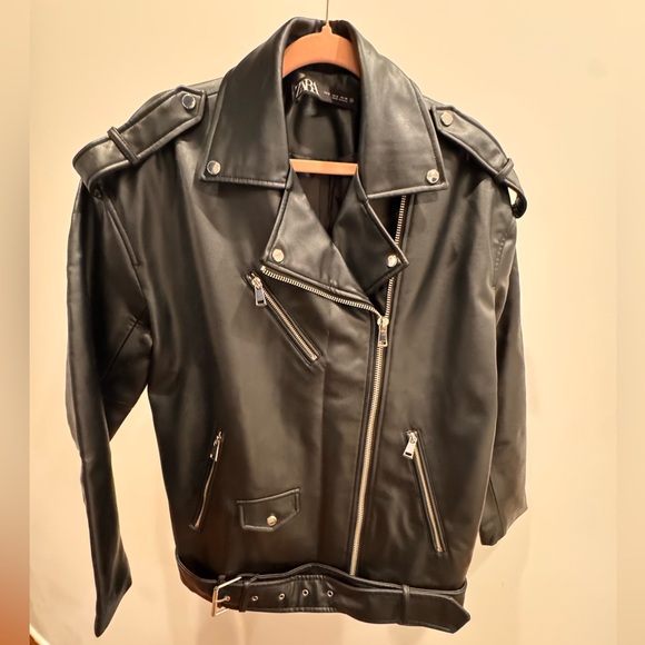 ZARA Oversized Leather Jacket - Picture 1 of 9